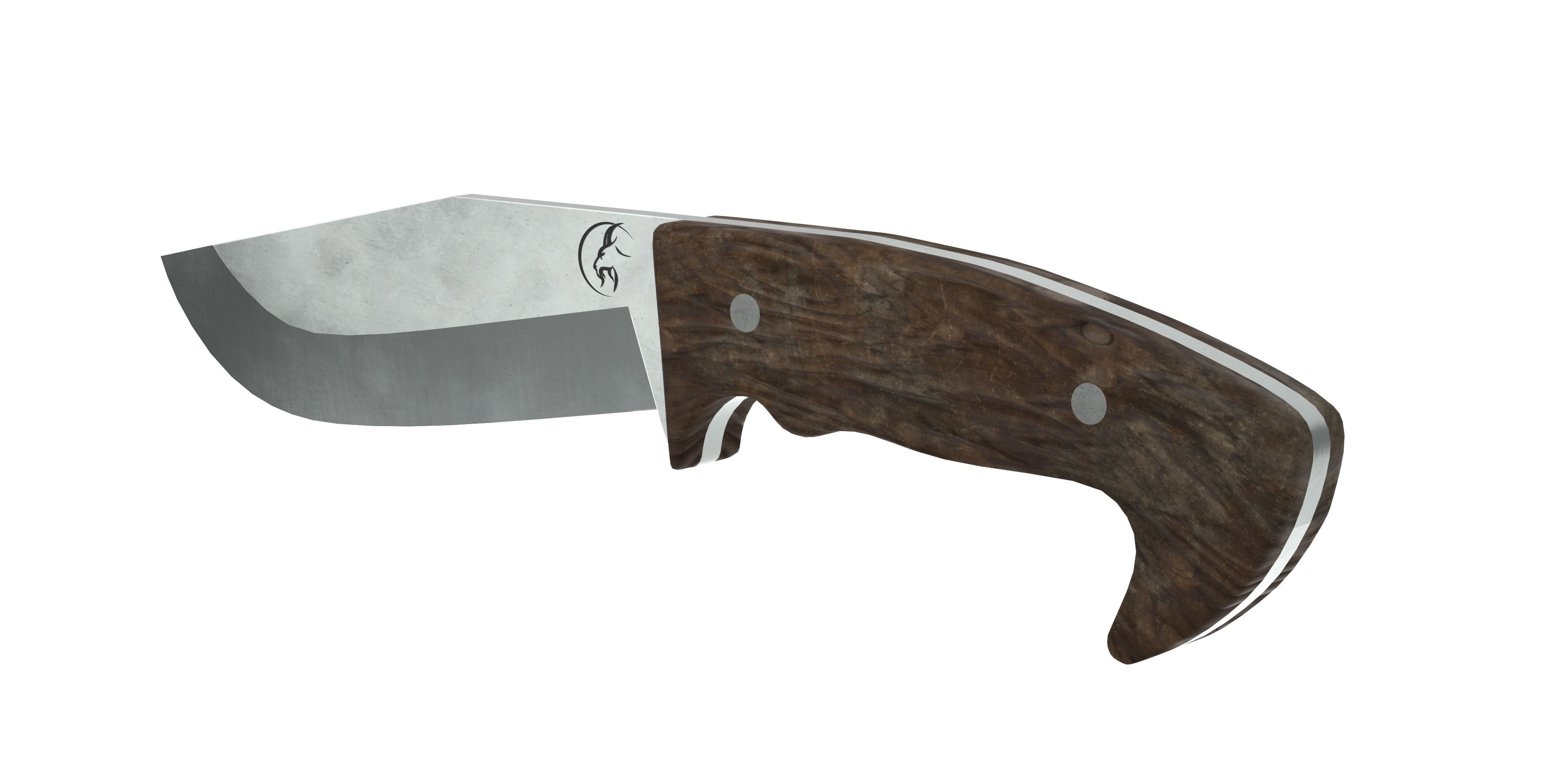 Survival Knife - Model 5 - with 5 Handle Skins Low-poly 3D model_4