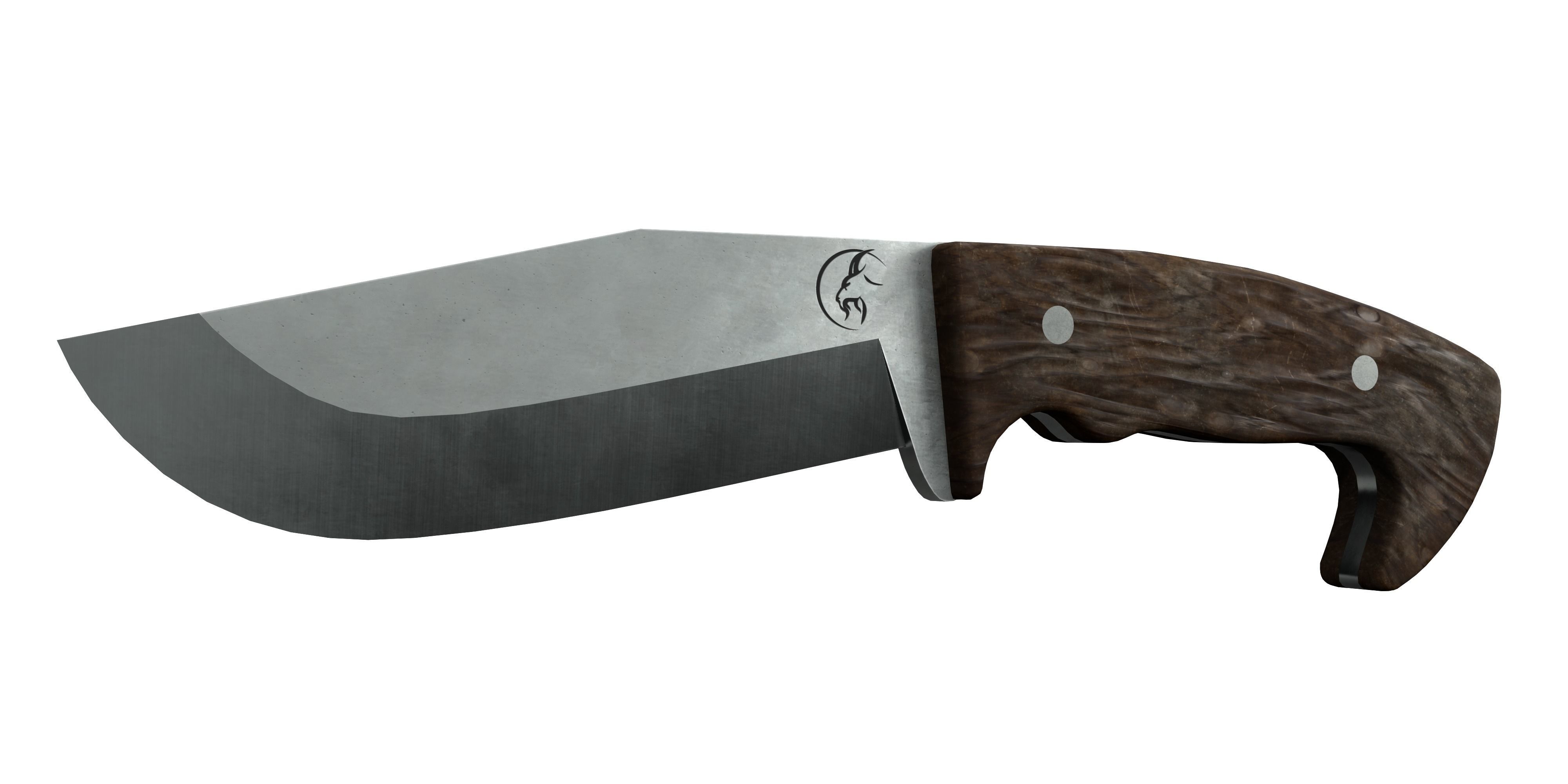 Survival Knife - Model 5 - with 5 Handle Skins Low-poly 3D model_3
