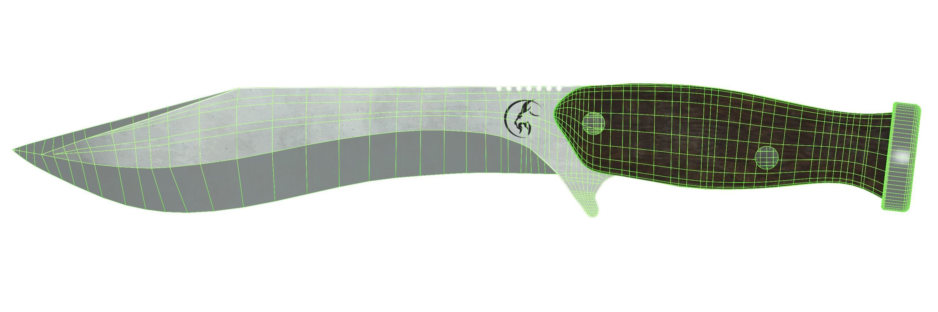 Survival Knife Pack - 5 Models - with 5 Handle Skins each Low-poly 3D model_6