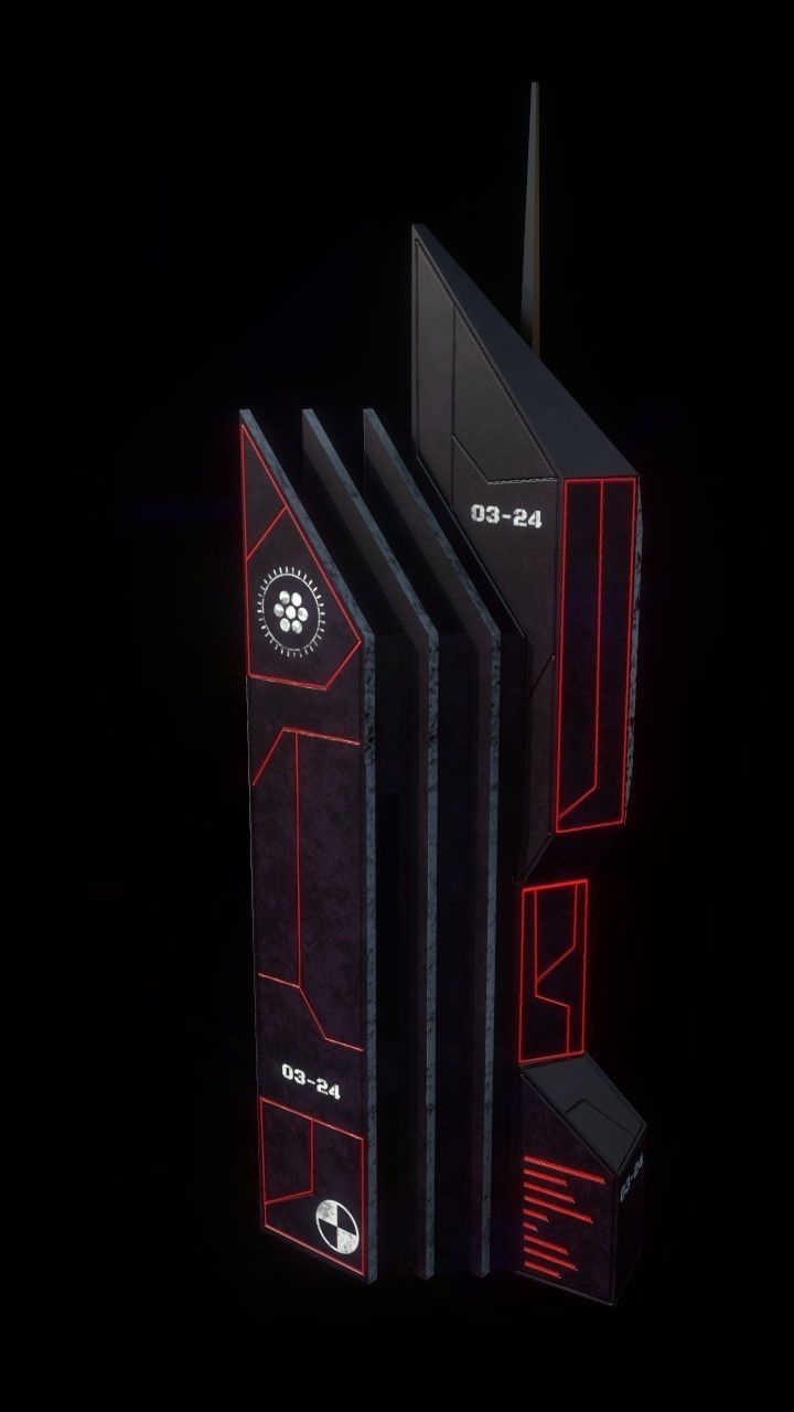 Sci-fi towers pack Low-poly 3D model_5