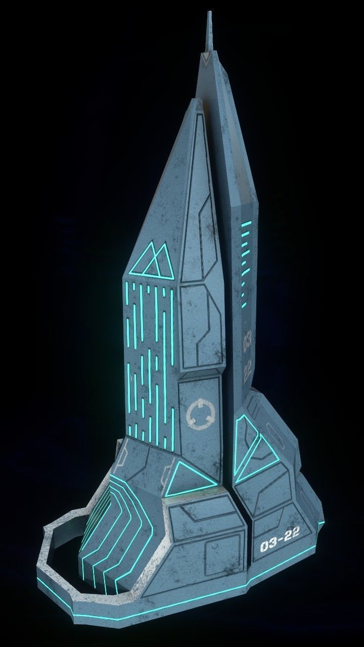 Sci-fi towers pack Low-poly 3D model_3