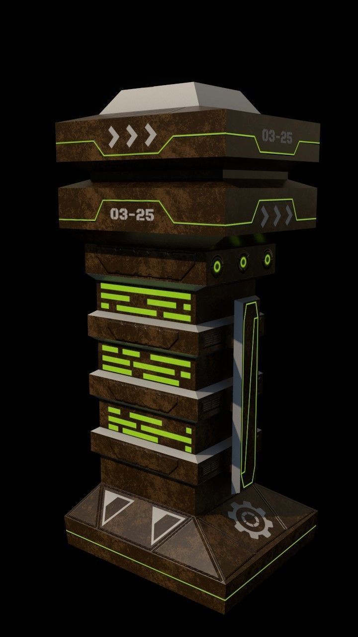 Sci-fi towers pack Low-poly 3D model_6