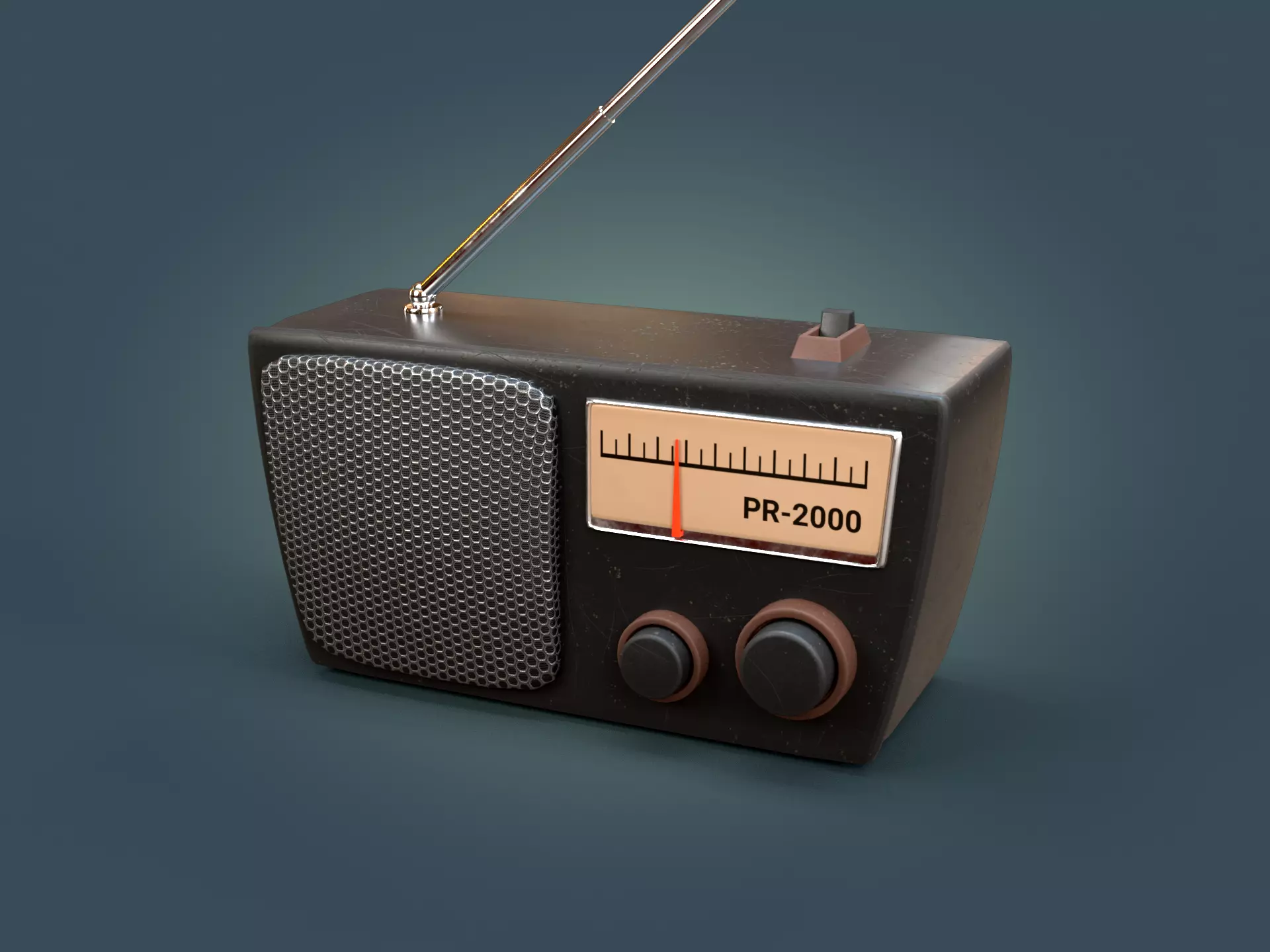 Stylized Radio Low-poly 3D model_0