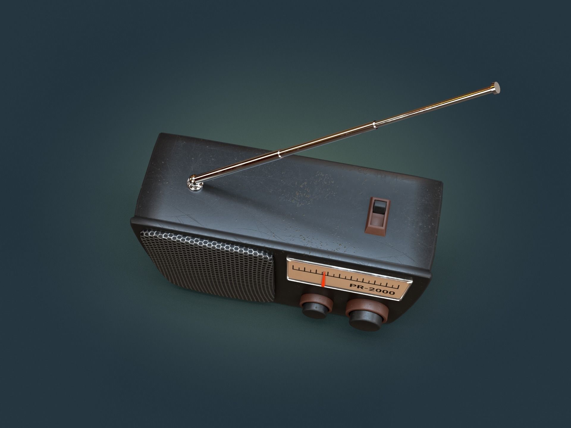 Stylized Radio Low-poly 3D model_6