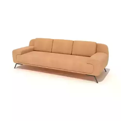 Orange Suede Modern Couch