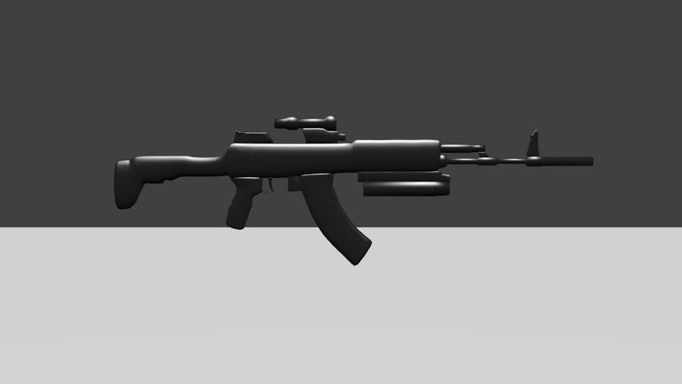game ready AK 12 Low-poly 3D model_2