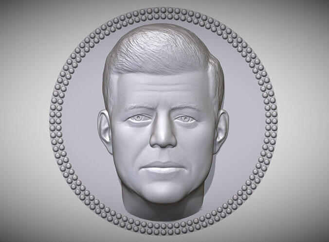 John F Kennedy medallion pendant 3D printing ready stl obj 3D print model