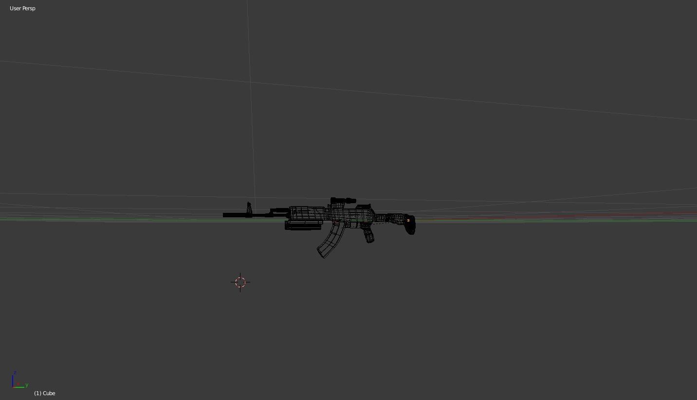 LOWPOLY AK12 rifle Low-poly 3D model_5