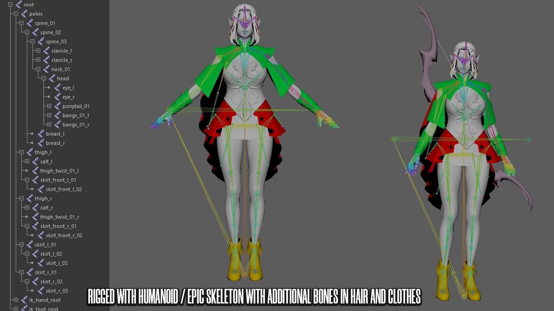 Elven Archer - Game Ready Low-poly 3D model_17
