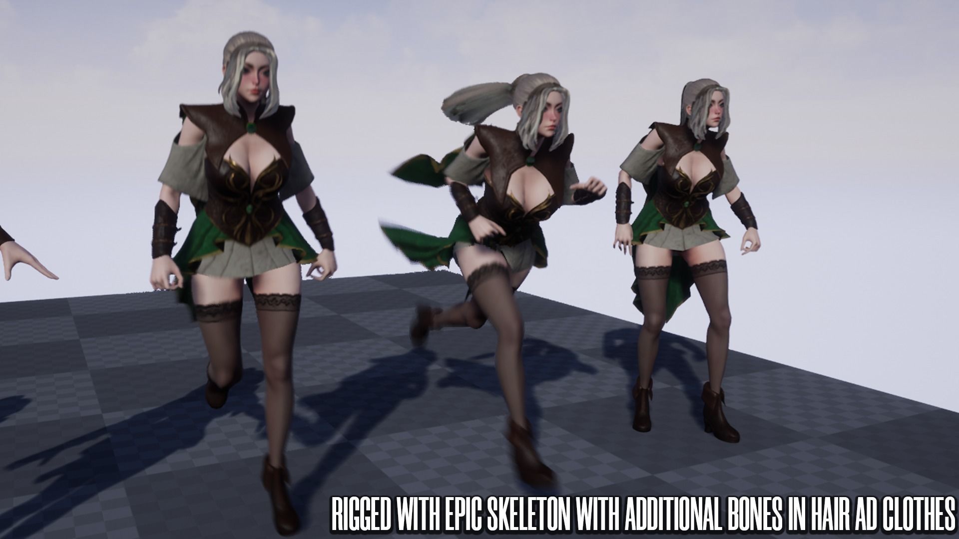 Elven Archer - Game Ready Low-poly 3D model_16