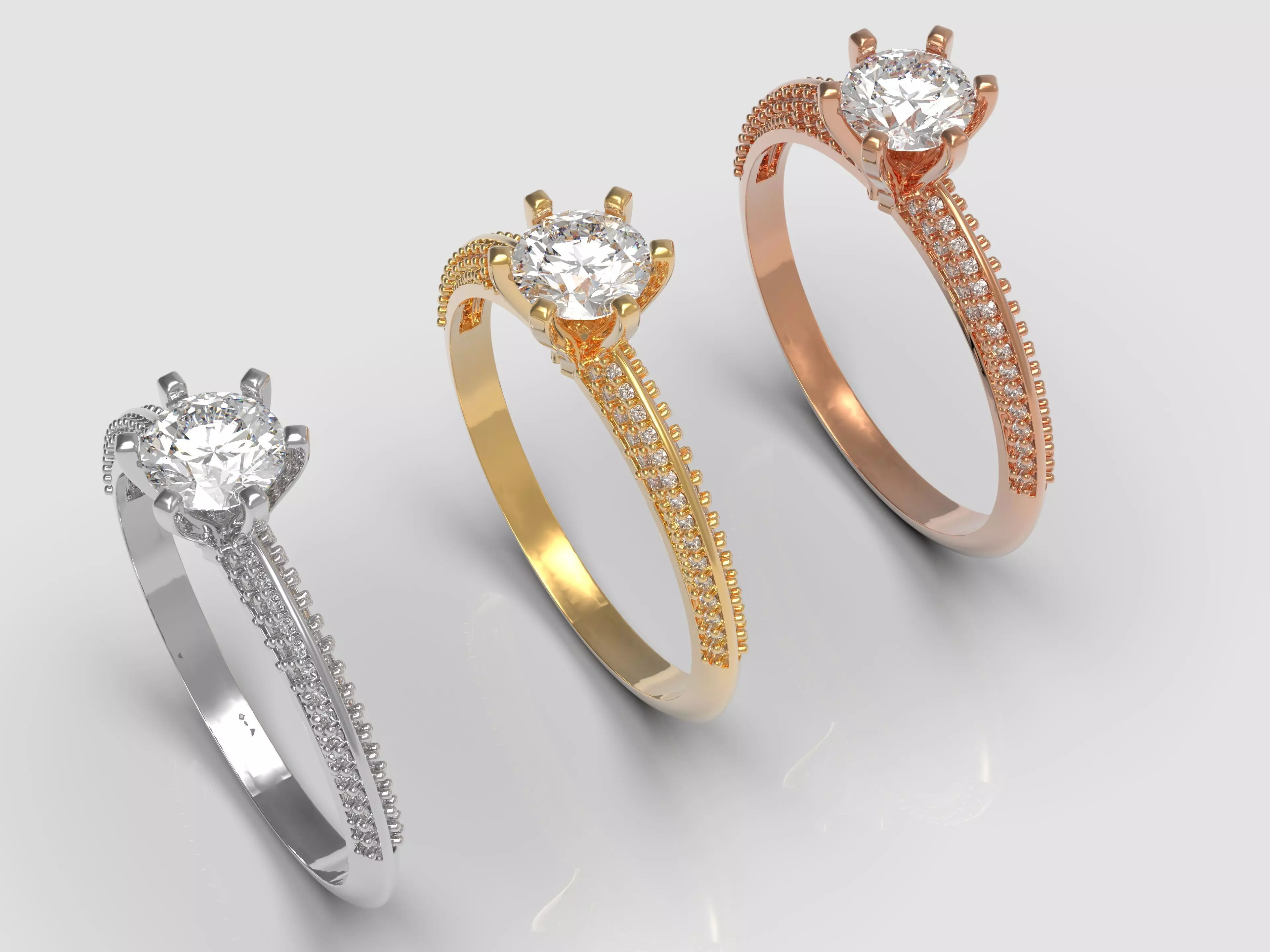 Solitaire Ring 3D print model_0
