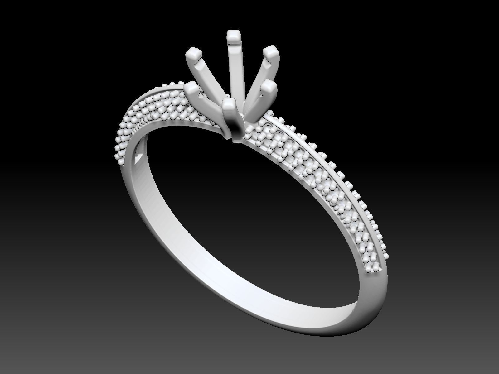 Solitaire Ring 3D print model_3