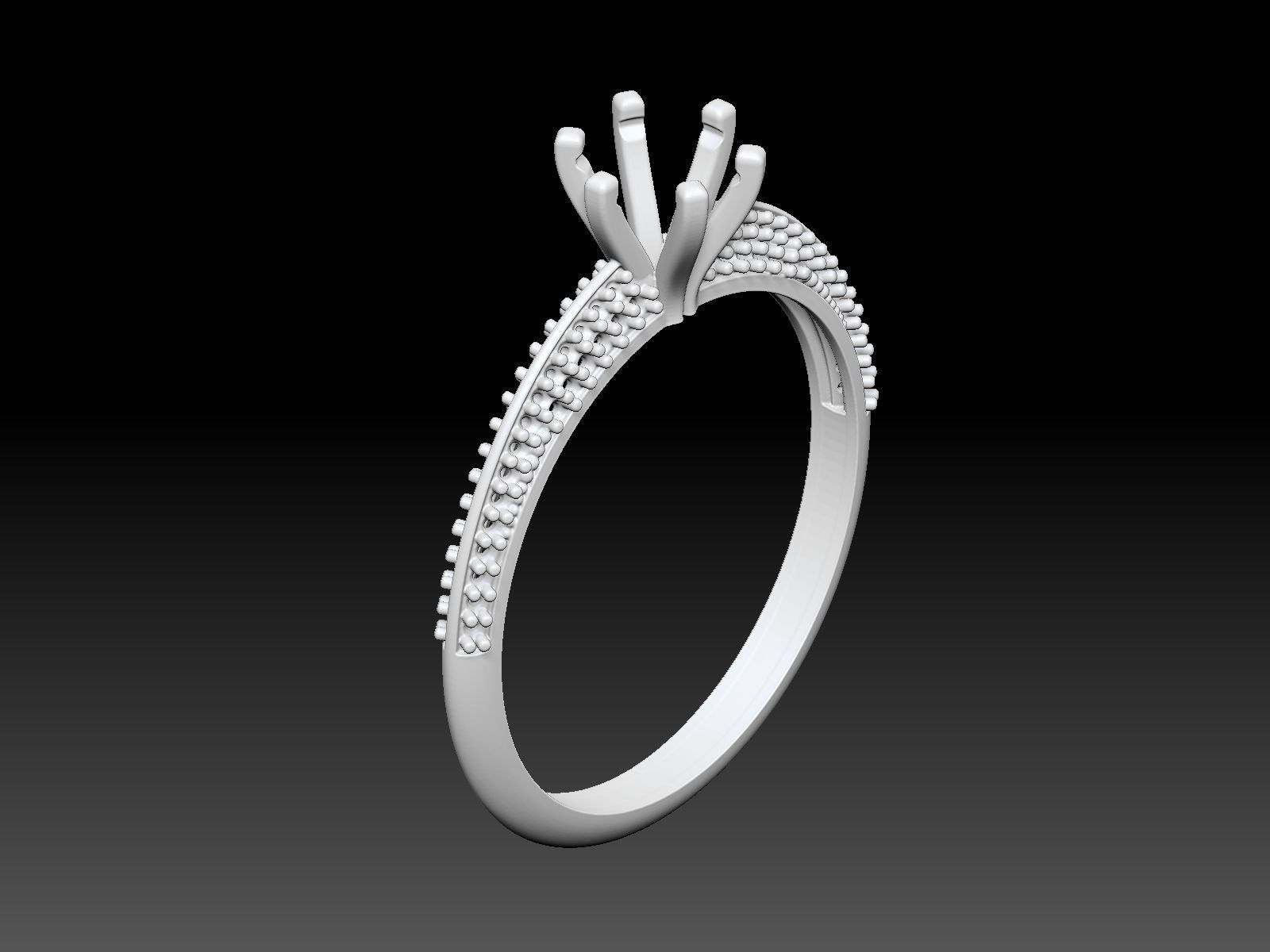 Solitaire Ring 3D print model_4