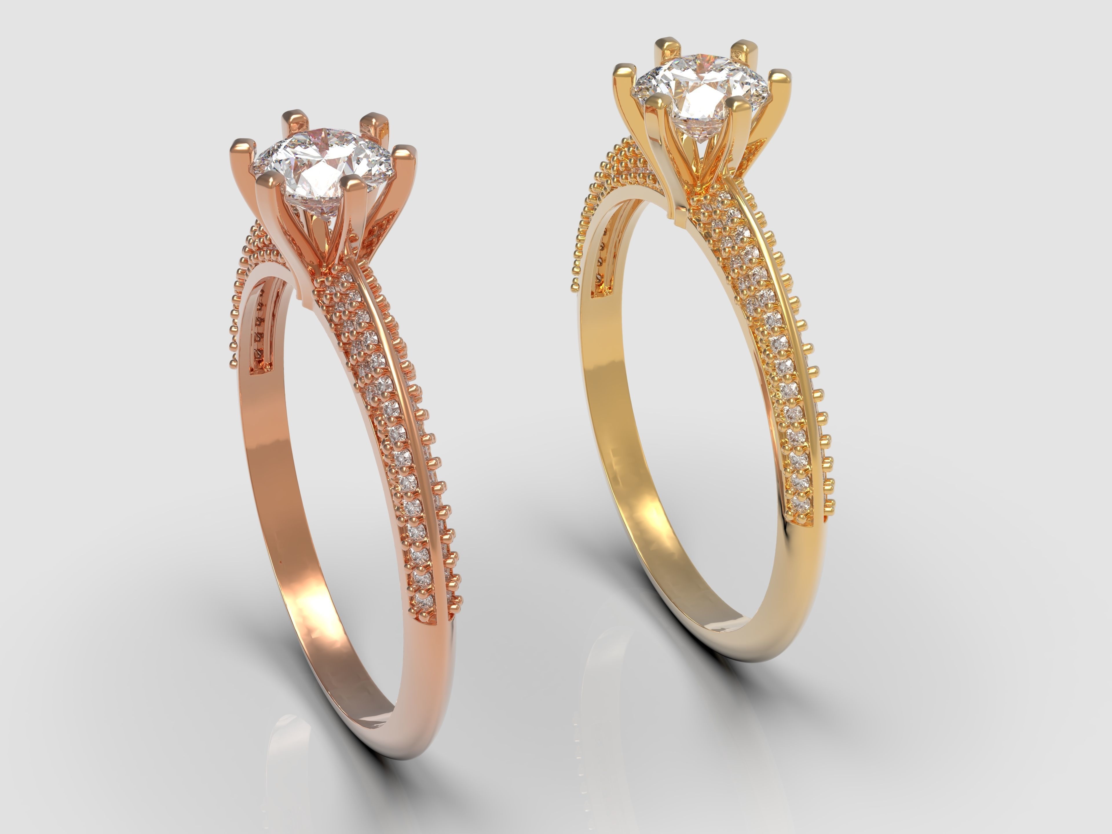 Solitaire Ring 3D print model_2