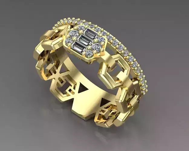 Baguette- Diamond Gold Ring 