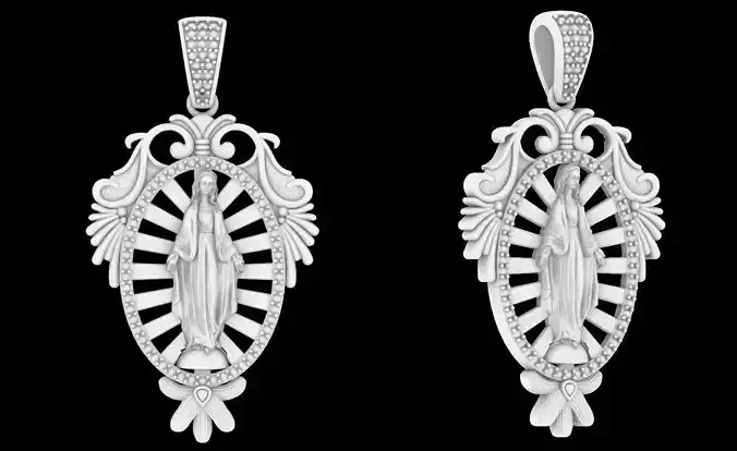 Mary mother pendant 3D print model Mary mother pendant 3D print model