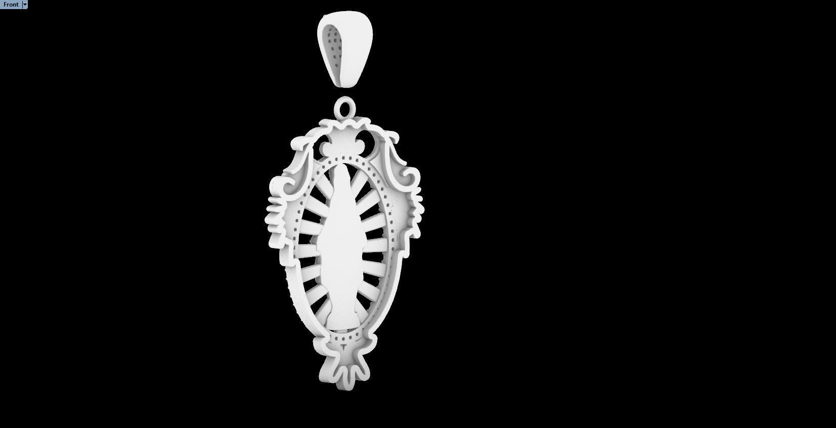 Mary mother pendant 3D print model_3