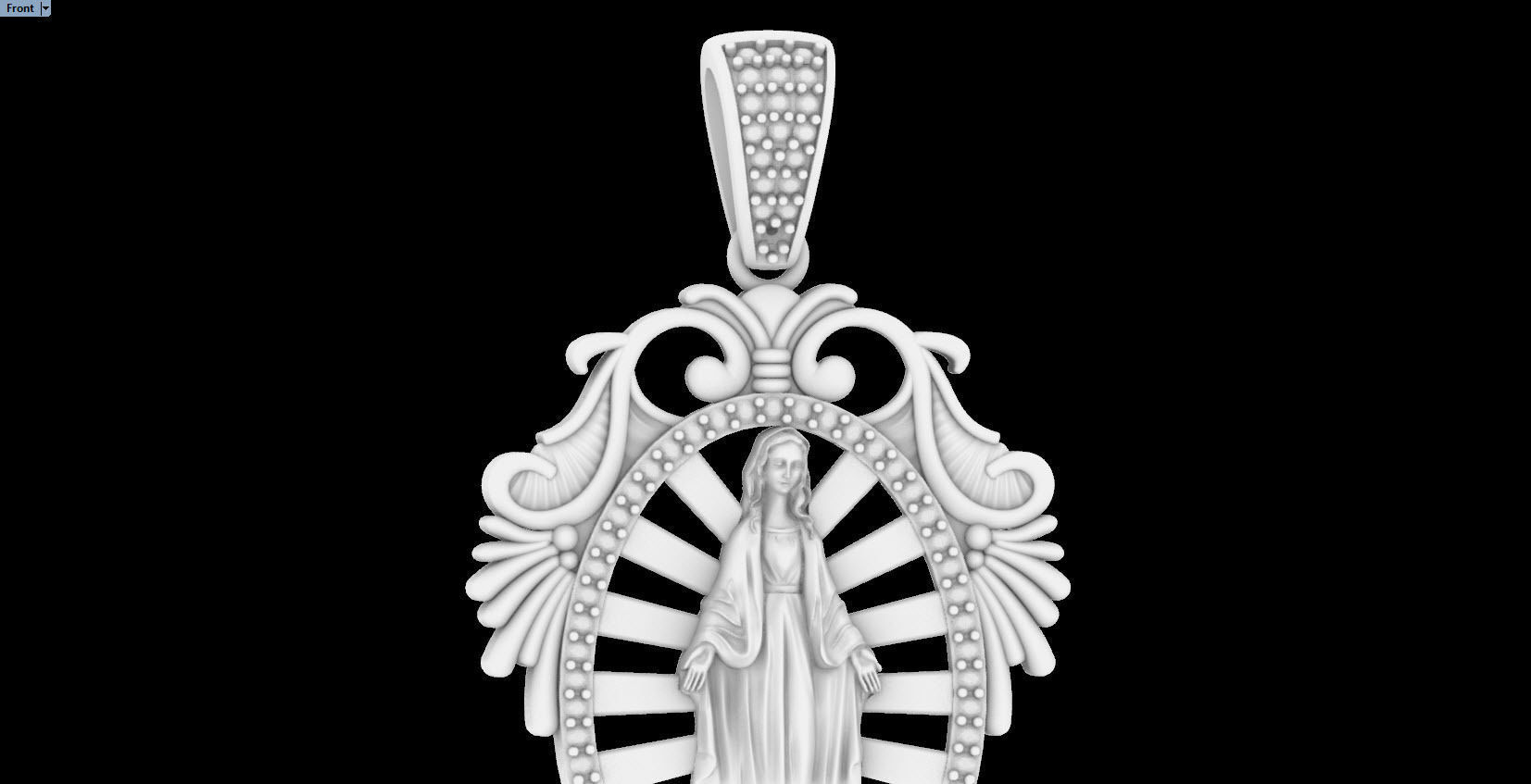 Mary mother pendant 3D print model_6