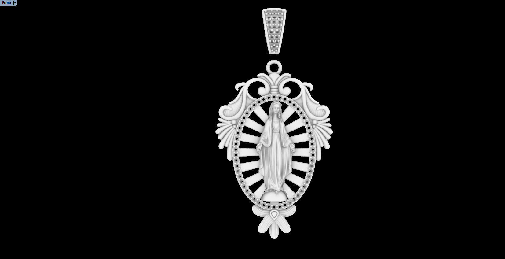 Mary mother pendant 3D print model_8