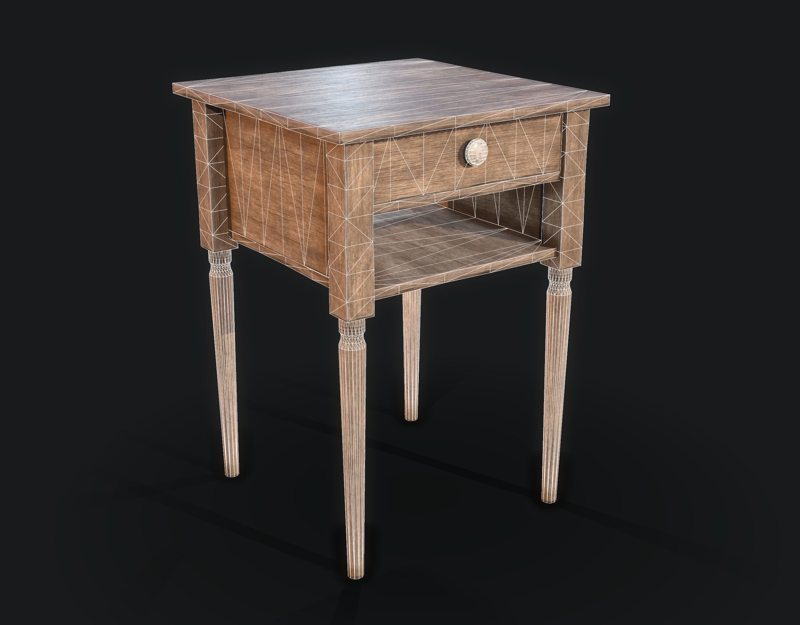 Side Table  Low-poly 3D model_5