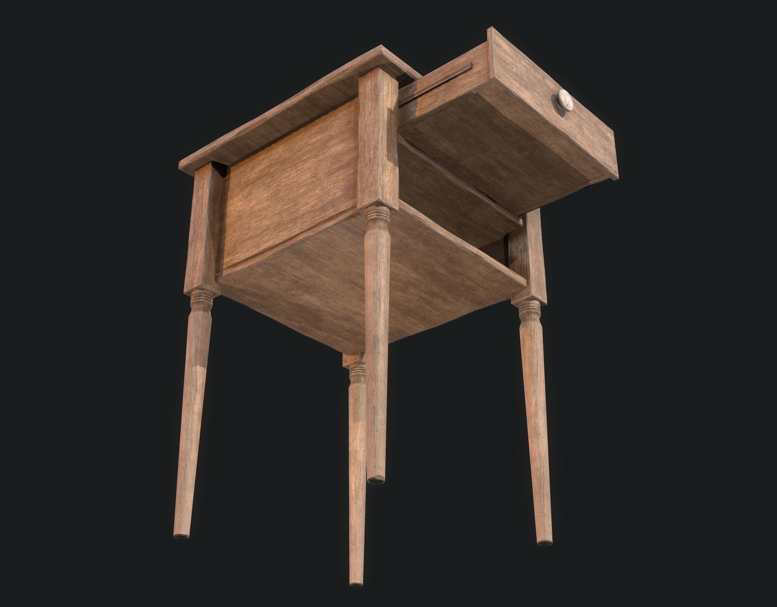 Side Table  Low-poly 3D model_2