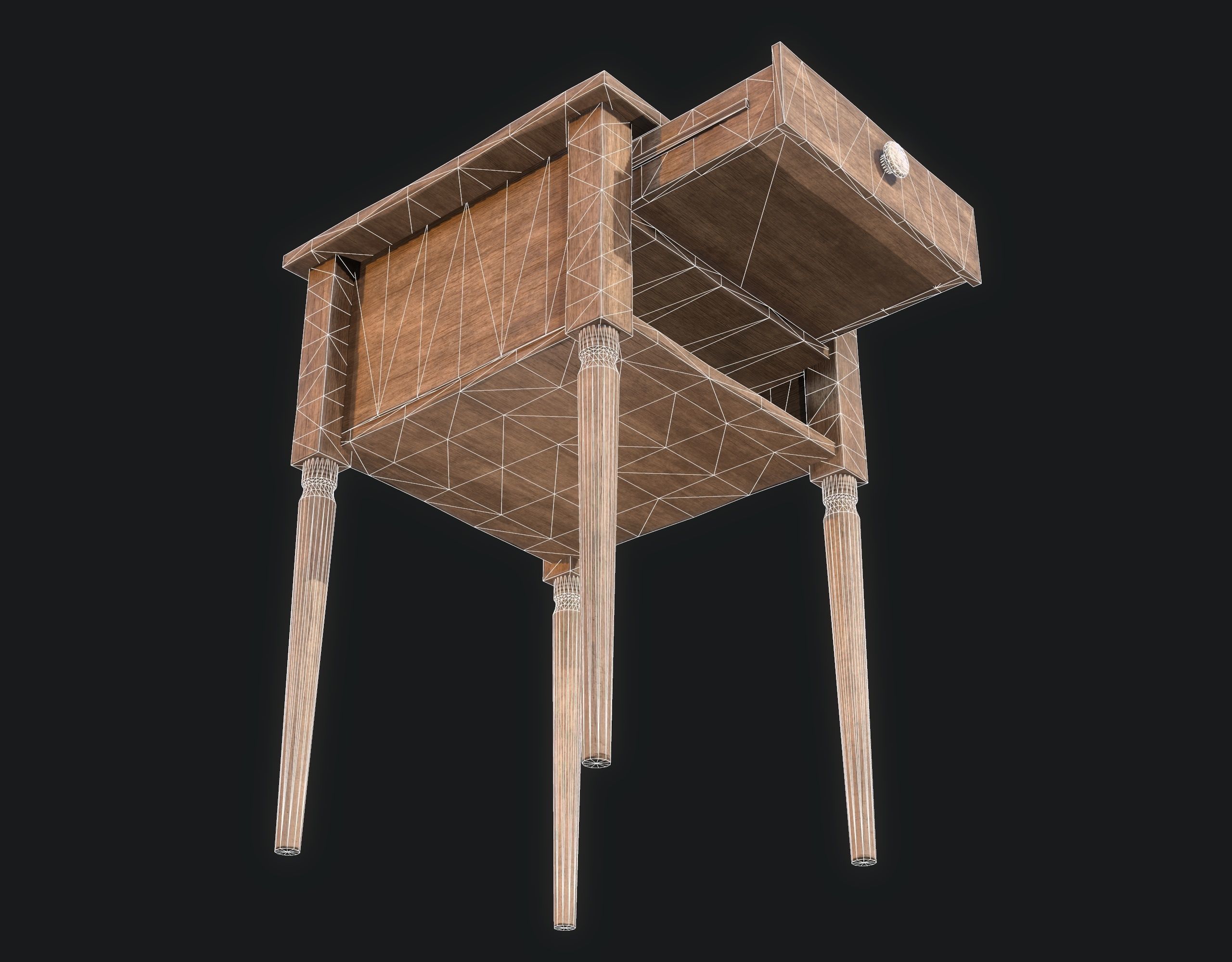 Side Table  Low-poly 3D model_3