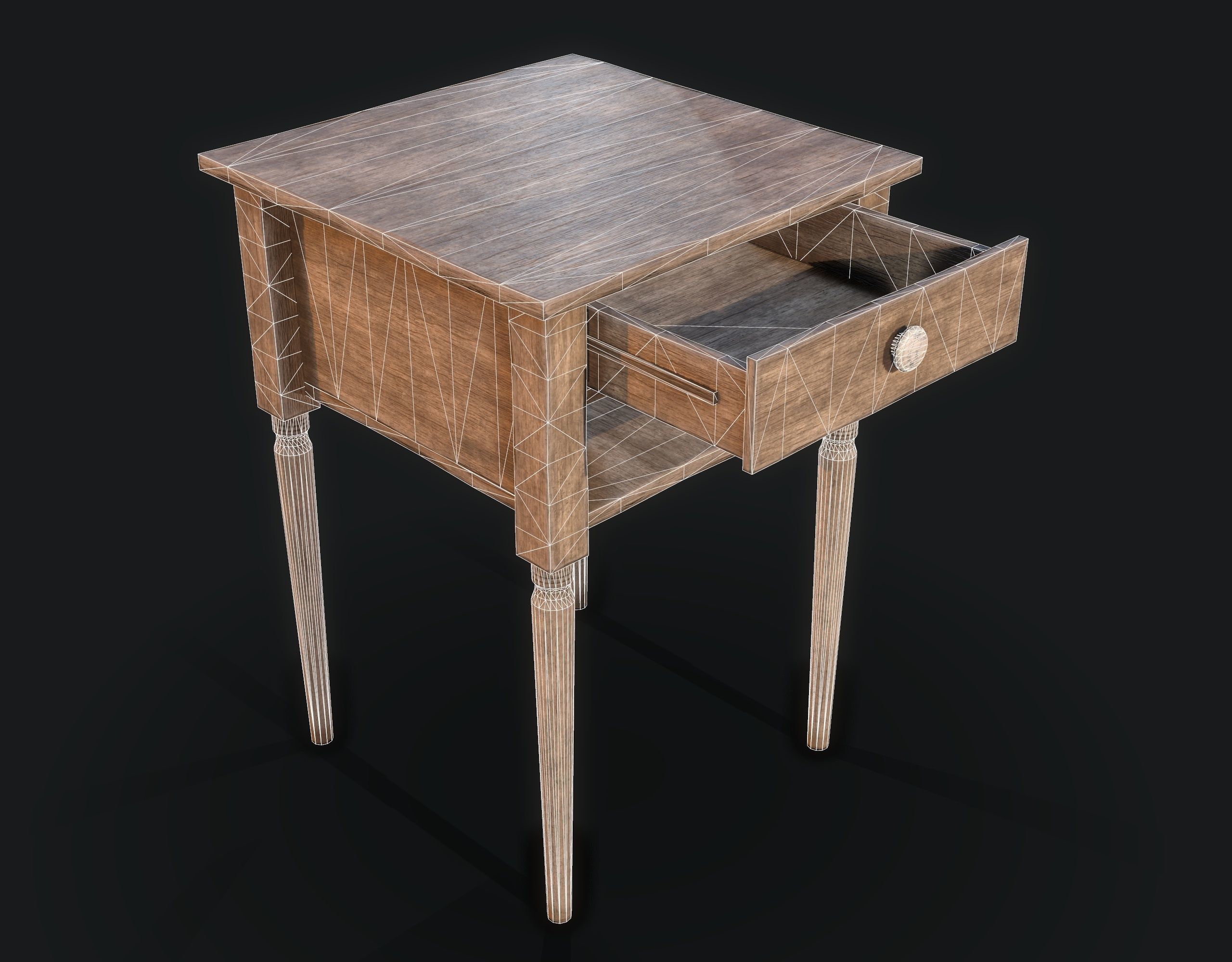 Side Table  Low-poly 3D model_1