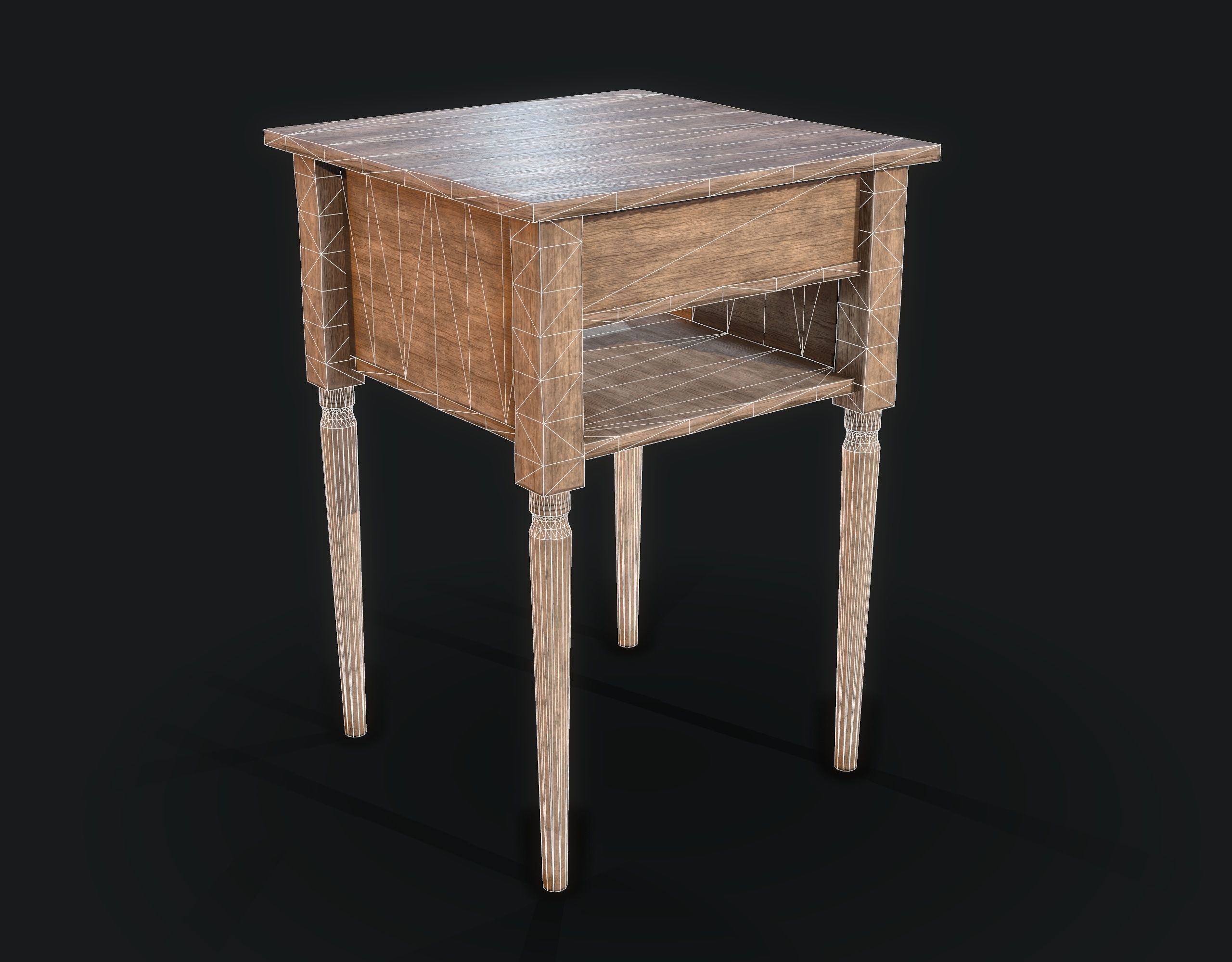 Side Table  Low-poly 3D model_7