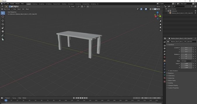 Wooden Table free 3D model | CGTrader