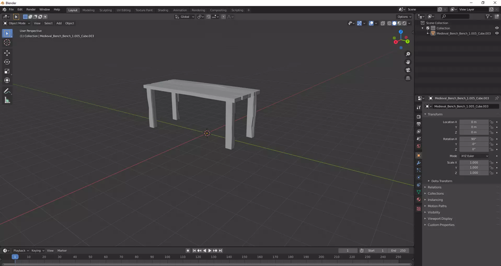 Wooden Table Free 3D model_0