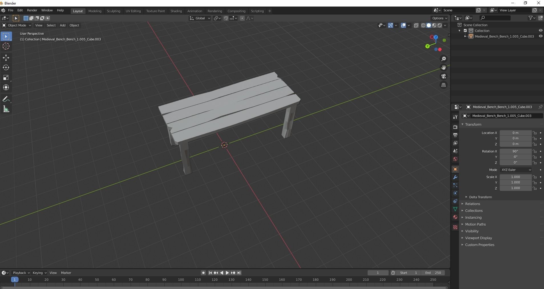 Wooden Table Free 3D model_1