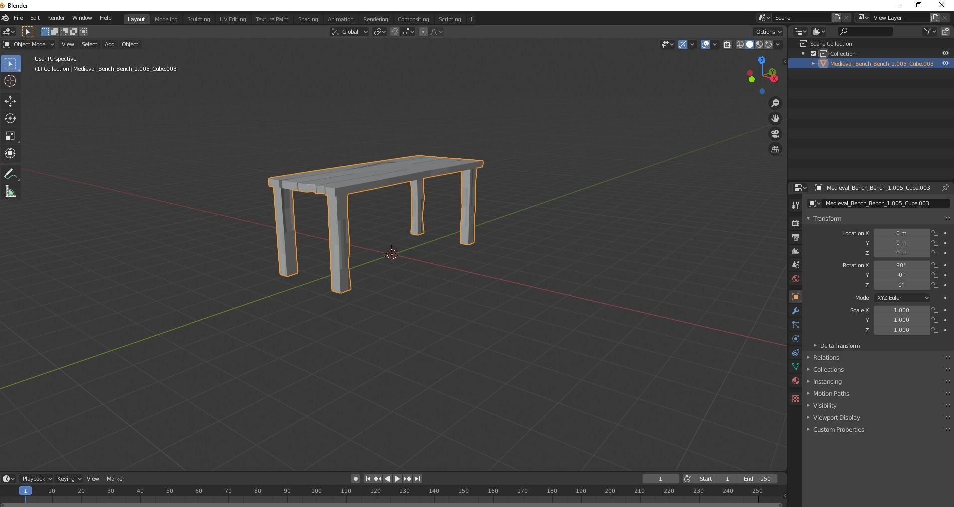 Wooden Table Free 3D model_2