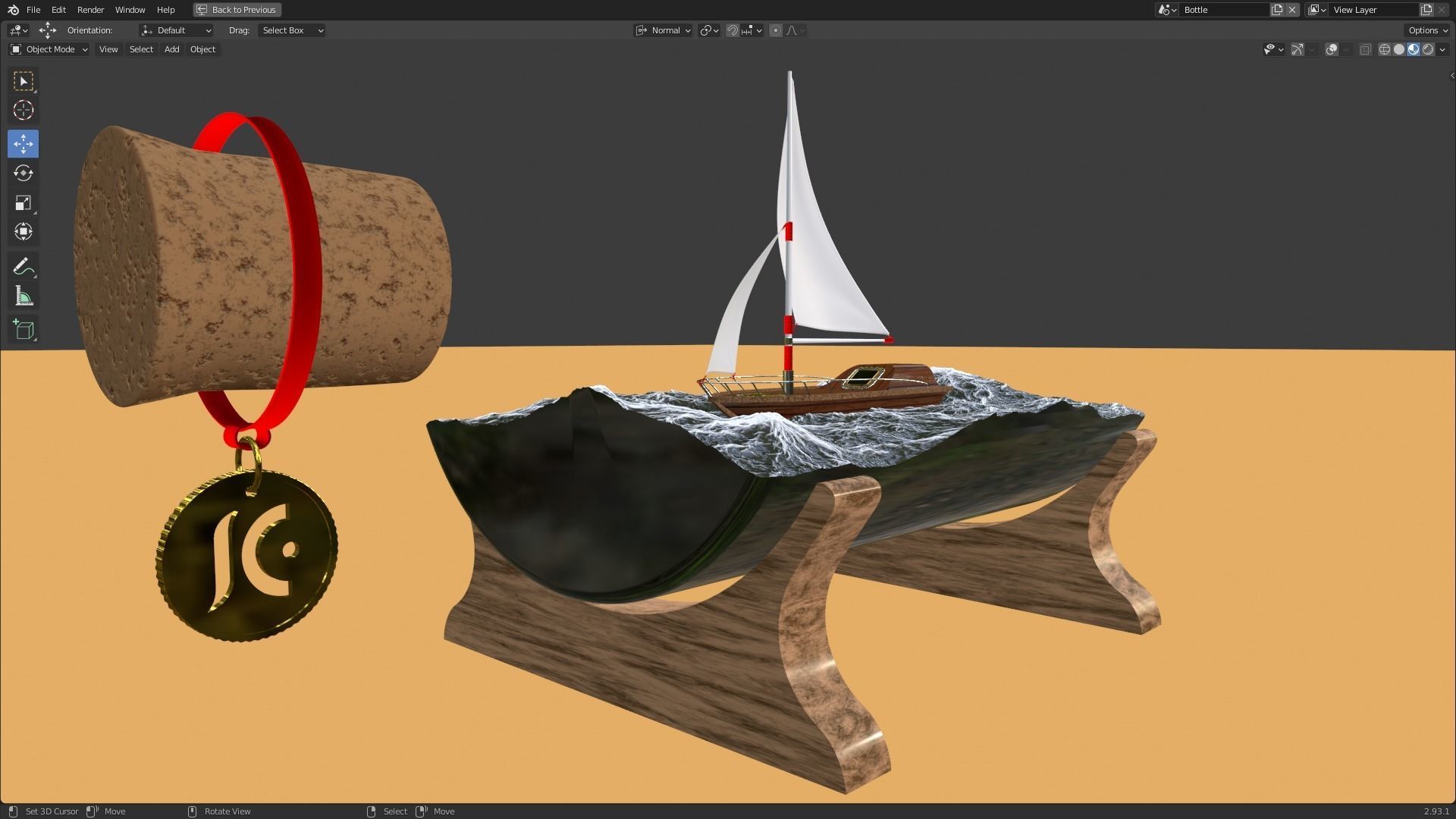 Boat In A Bottle 3D model_3