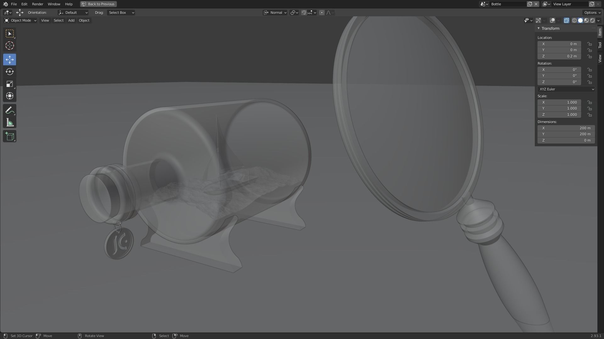 Boat In A Bottle 3D model_4