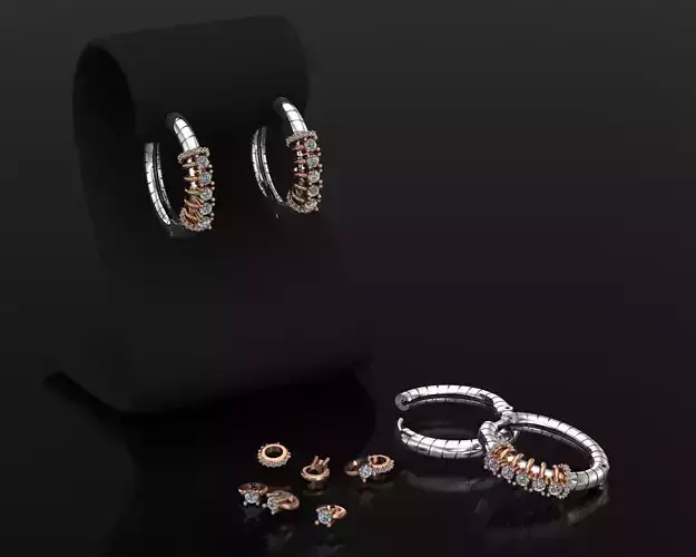 Special Huggies Diamond Gold Earrings