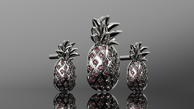 pineapple stud pendant  3D print model