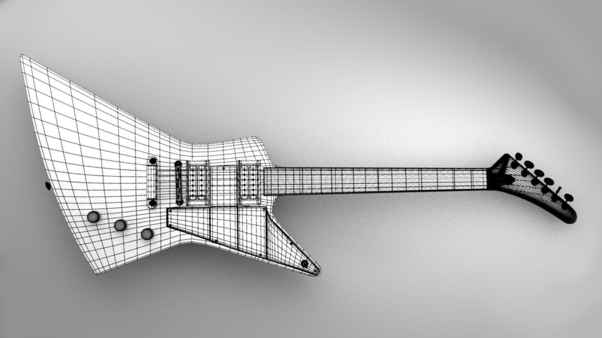 Gibson 76 Explorer Electric Guitar 3D model_5