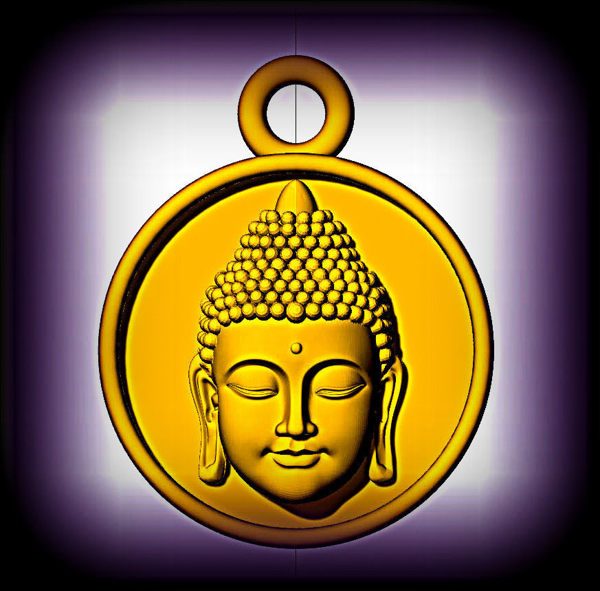 Buddha Head Charm Pendant 3D print model_2