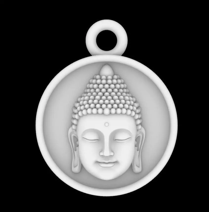 Buddha Head Charm Pendant 3D print model_0