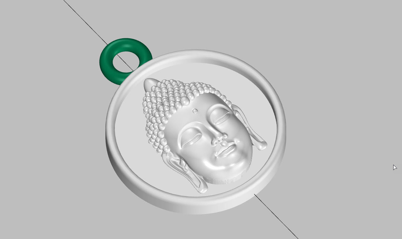 Buddha Head Charm Pendant 3D print model_5