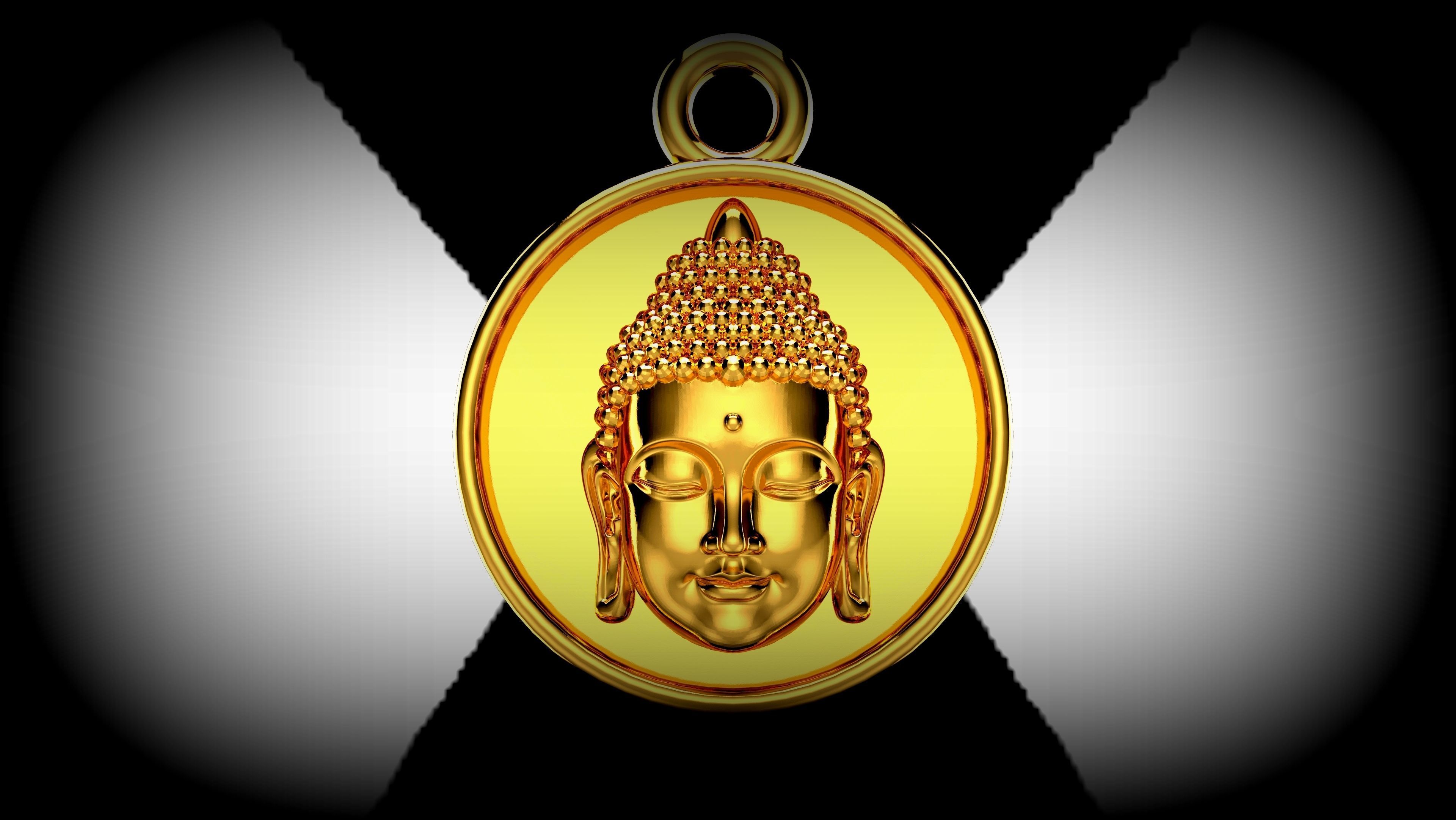 Buddha Head Charm Pendant 3D print model_3