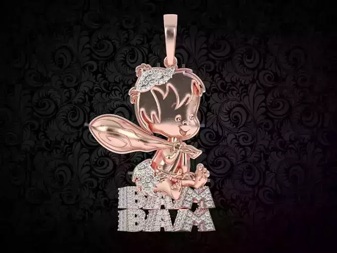 African American Pebbles Bam Bam Pendant hiphop jewelry