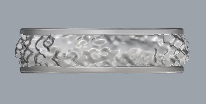 925 Sterling Silver Texture Ring Jewelry 3D print model