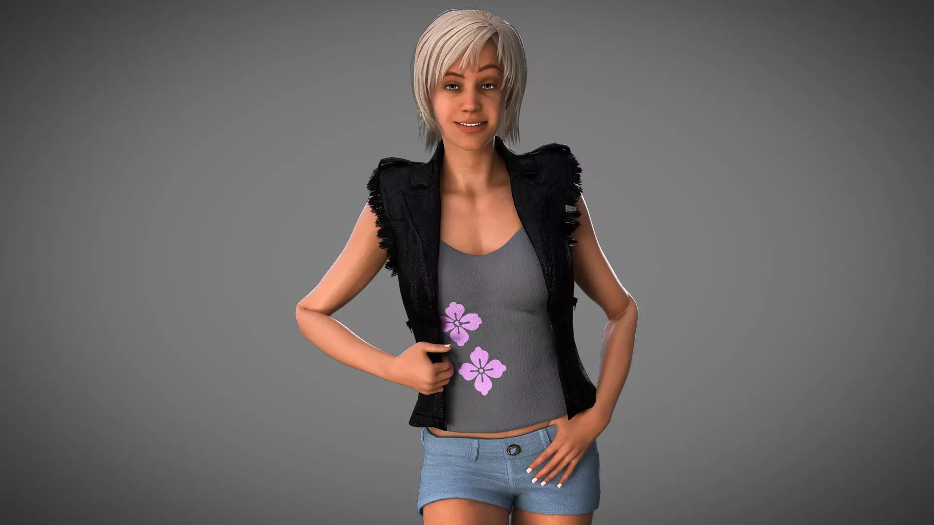 Realistic Game Ready Woman Character Laura Low-poly 3D model