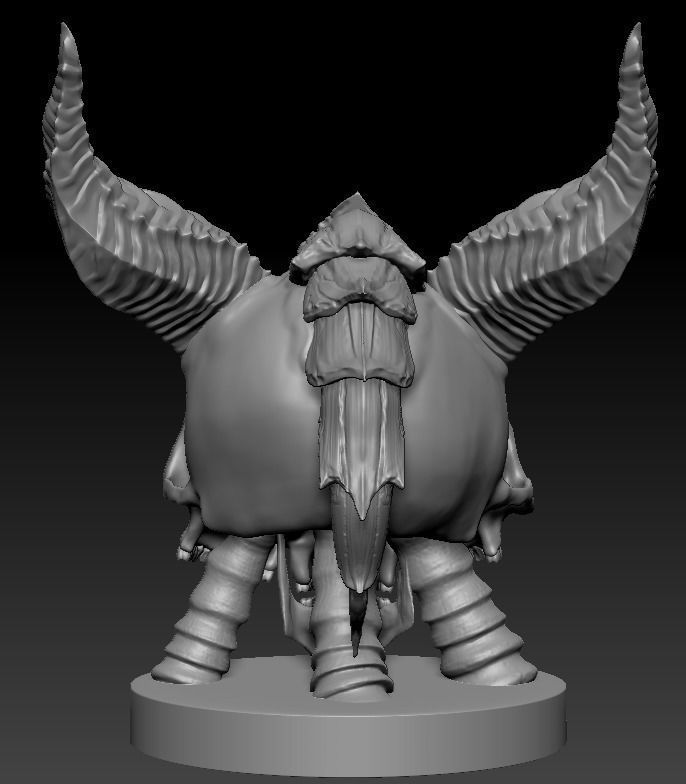 3 Headscull with base 3D print model_2