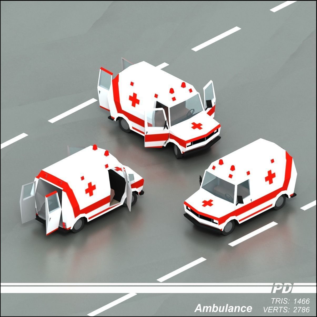 Stylized lowpoly vehicle pack with interior Low-poly 3D model Low-poly 3D model_10