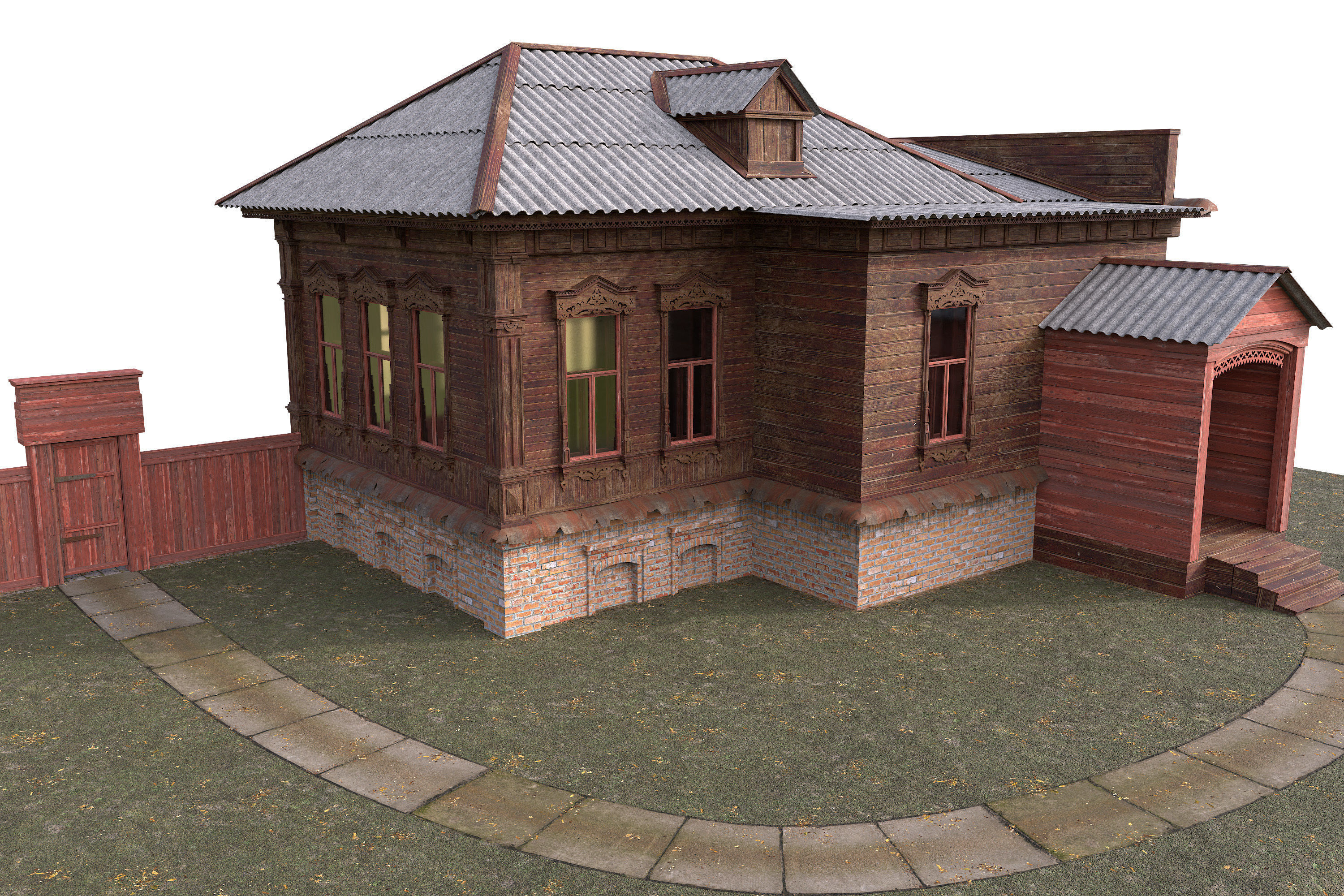 Old House3 Low-poly 3D model_7