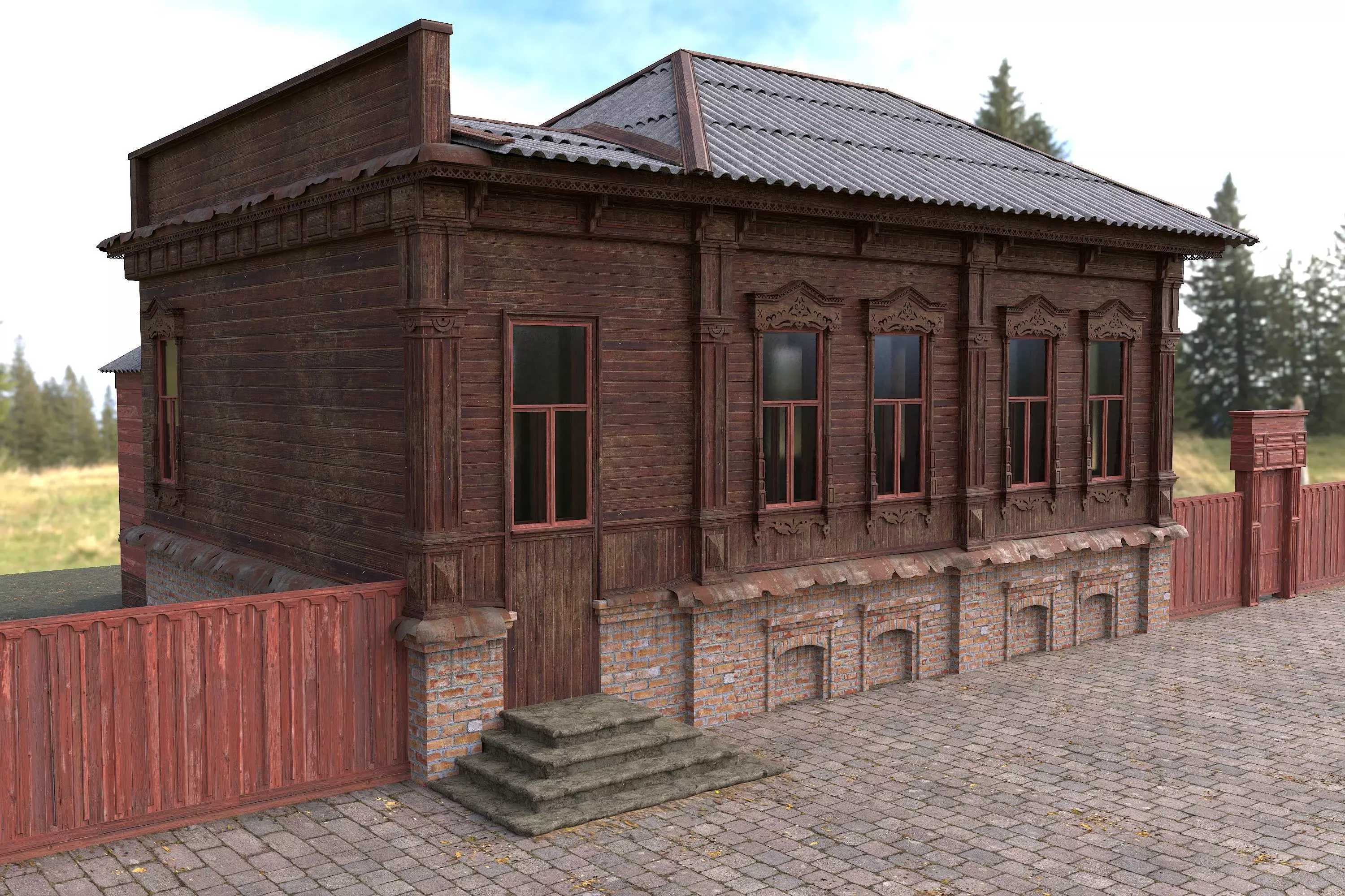 Old House3 Low-poly 3D model_0