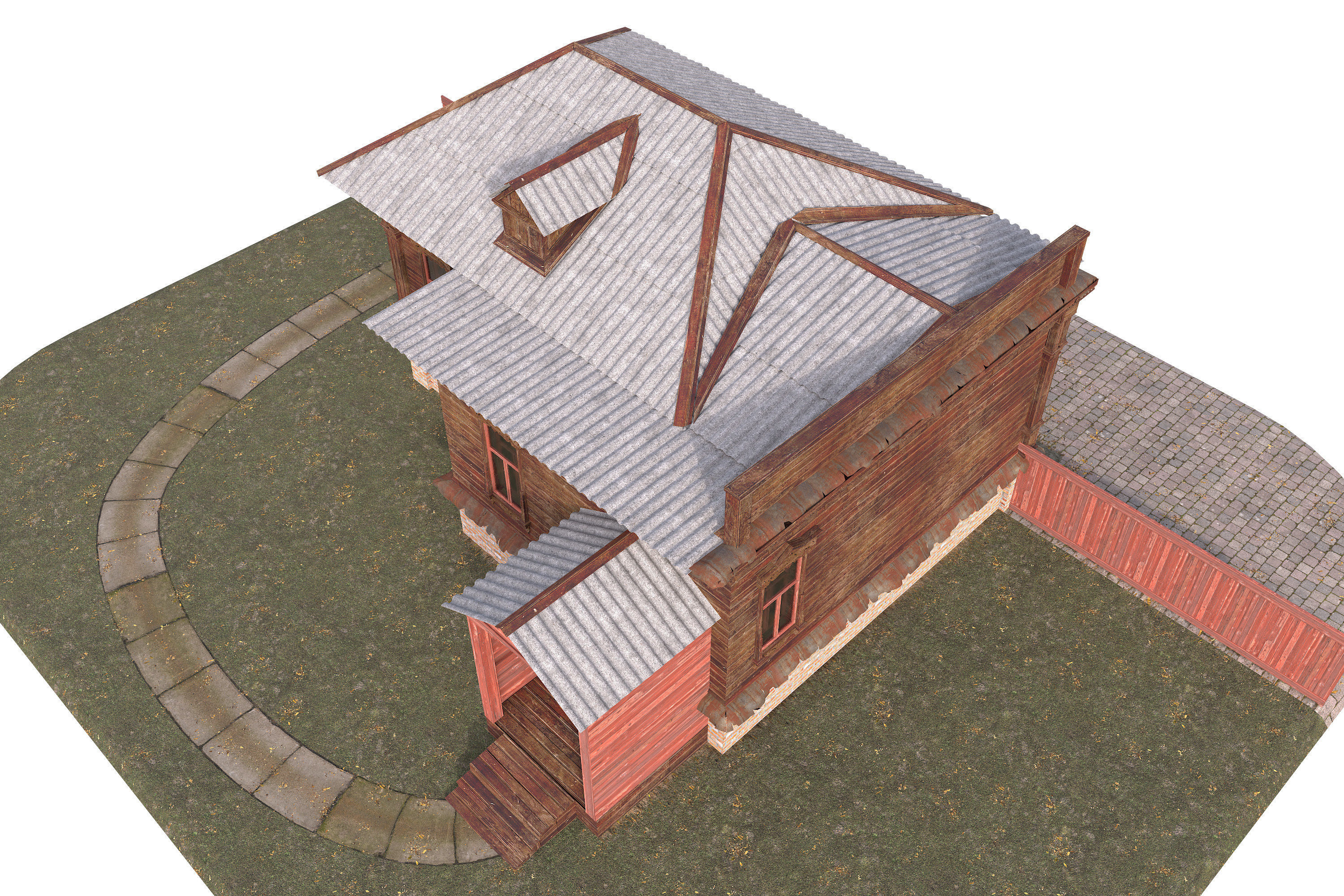 Old House3 Low-poly 3D model_9