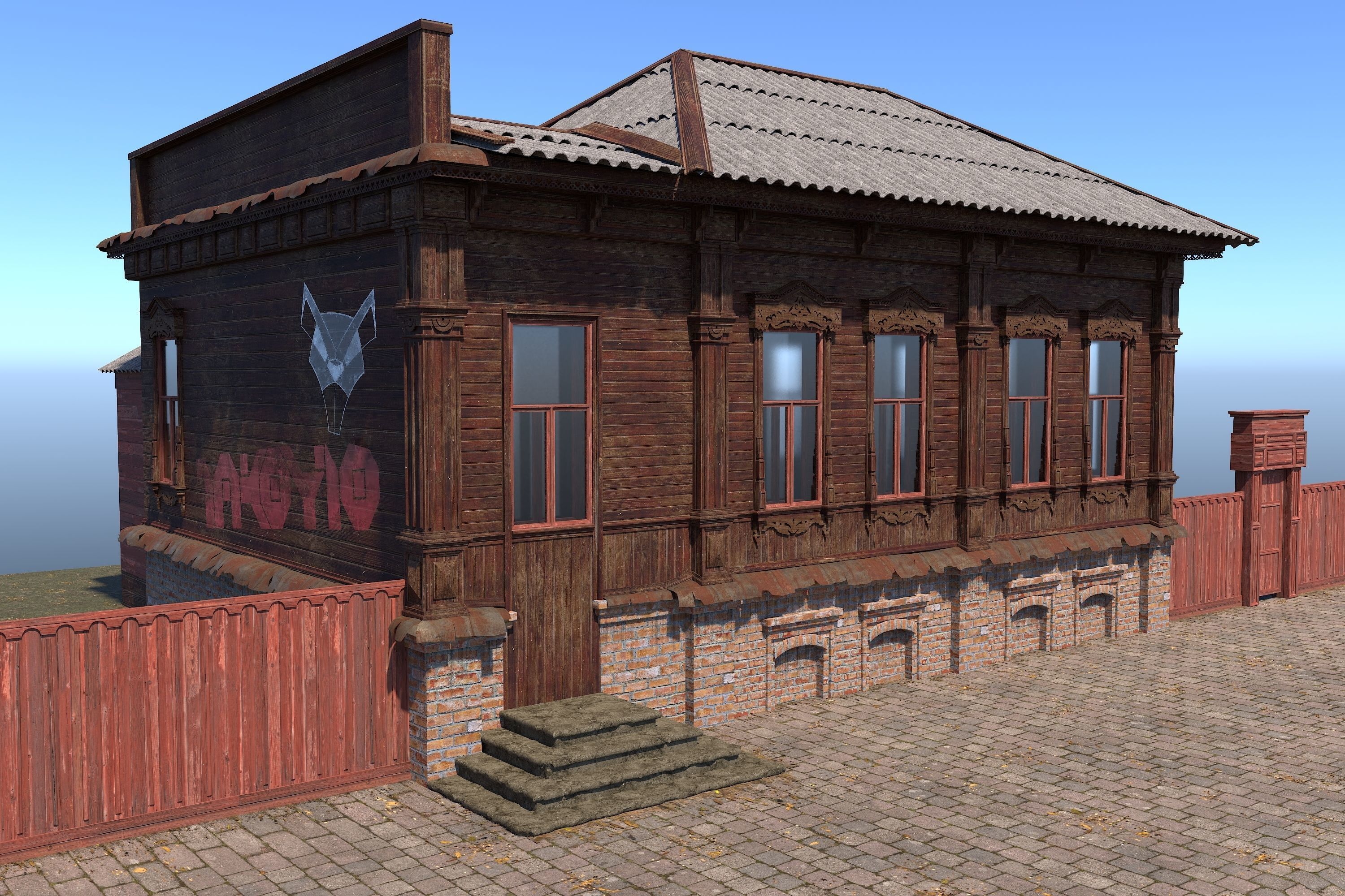 Old House3 Low-poly 3D model_2